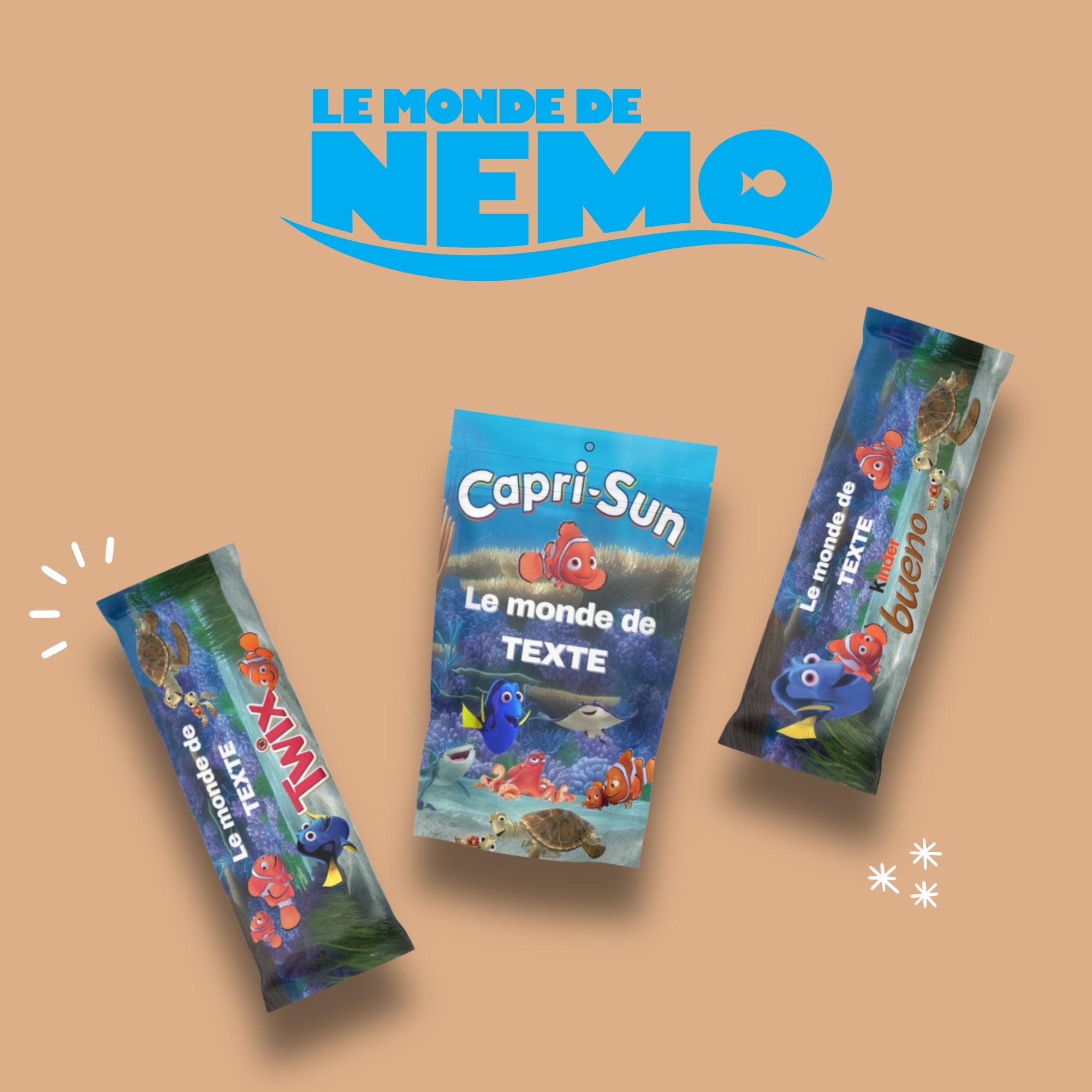 Embellissez vos collations avec nos étiquettes personnalisées à imprimer, inspirées par Nemo