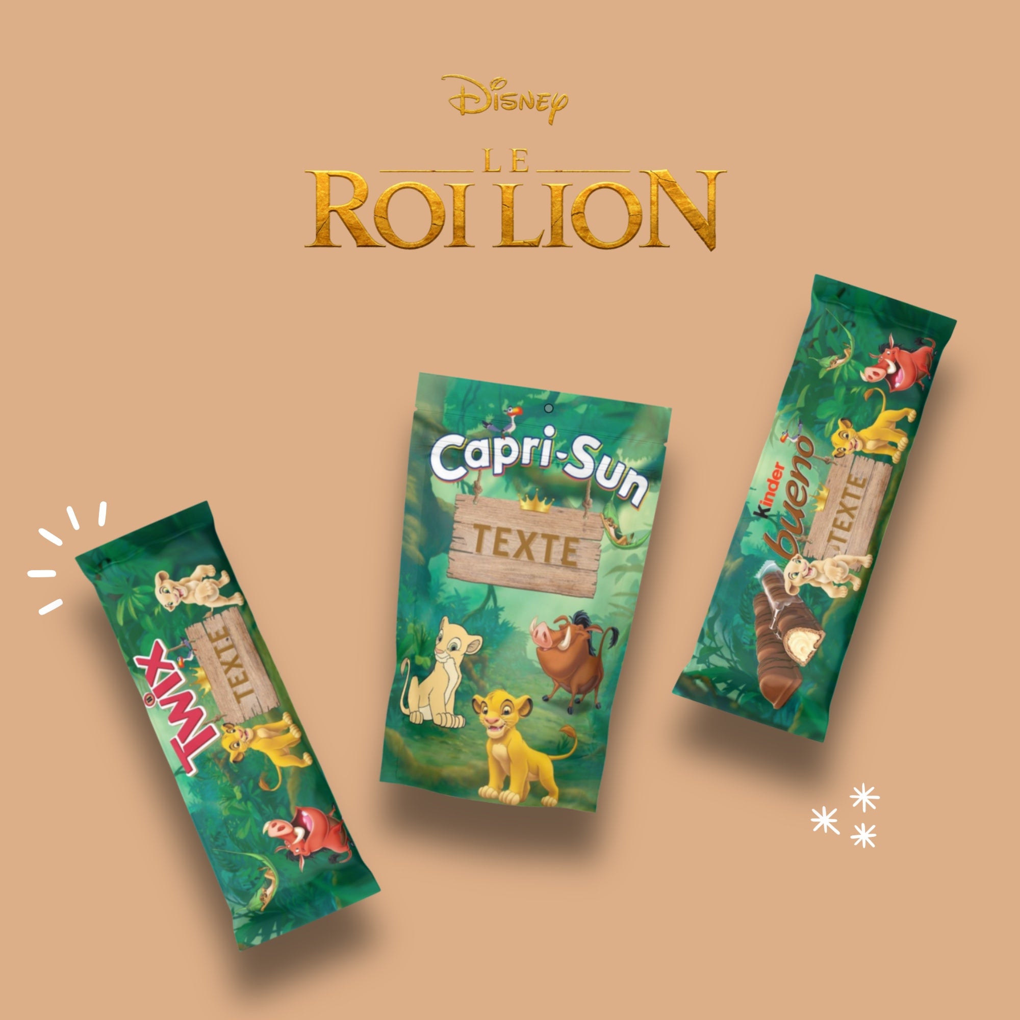  Des étiquettes personnalisées inspirées par Le Roi Lion pour une touche d'aventure et de férocité à votre fête !