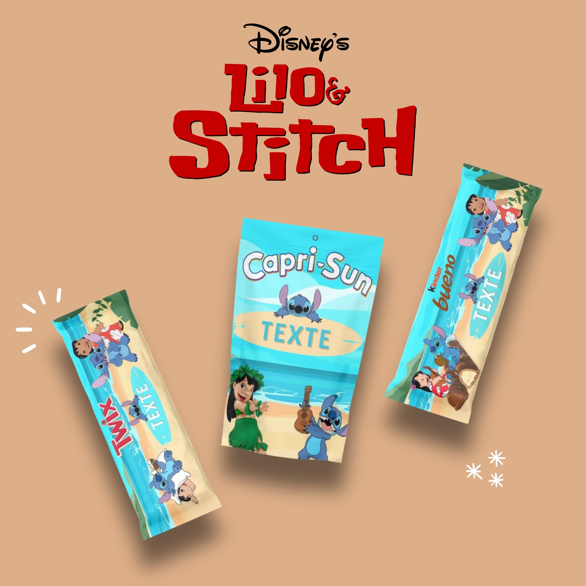 Imprimez des étiquettes personnalisées inspirées par Lilo et Stitch pour une ambiance tropicale et pleine de joie !